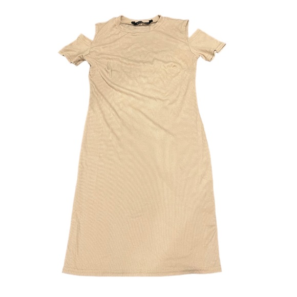 Seven sisters khaki colored cold shoulder bodycon dress - Picture 1 of 6